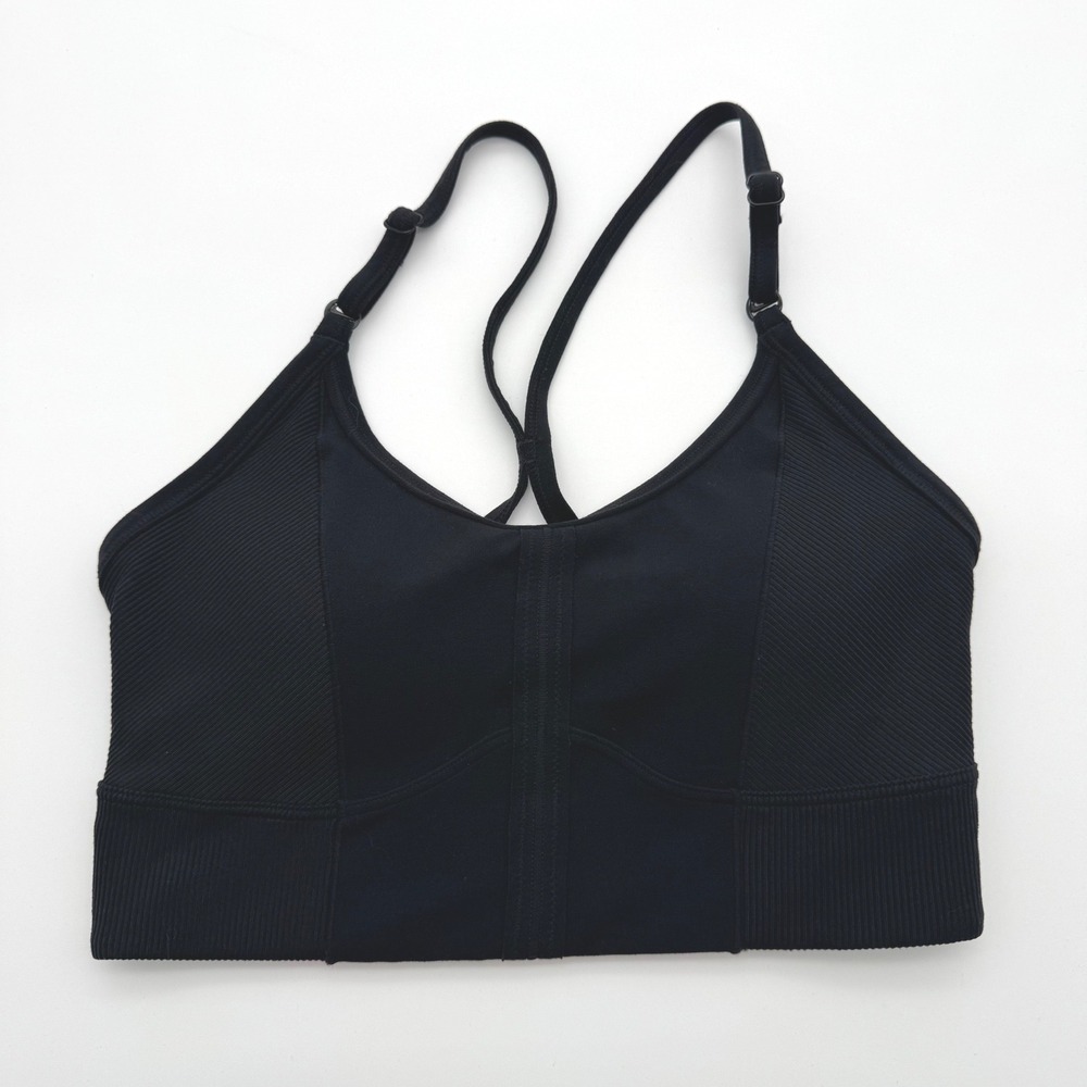 Nike Padded Longline Sports Bra Black Womens XS Activewear